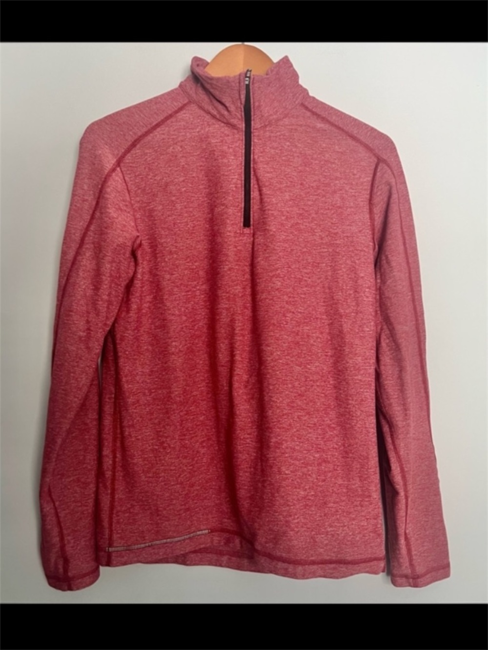 Lululemon Surge Warm 1/2 Zip *Silver Heathered Prep Red Size Small